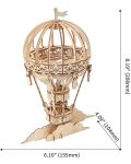 Drvena 3D slagalica Robo Time od 140 dijelova - Balon na vrući zrak - 2t